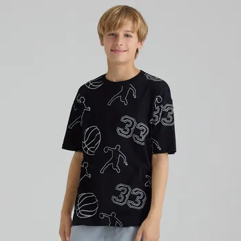 Chlapecké tričko Reserved - Bavlněné tričko s potiskem - černý - 063FH-99X - 063FH-99X-152