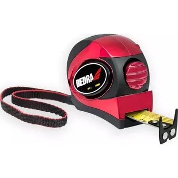metr DEDRA Svinovací metr 5m/25mm, červený, auto-blokace, magnet, oboustranná pá M592P