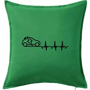 Polštář Ekg elektromobil - Polštář 50x50 - 50x50 - Pouze potah ( Středně zelená )