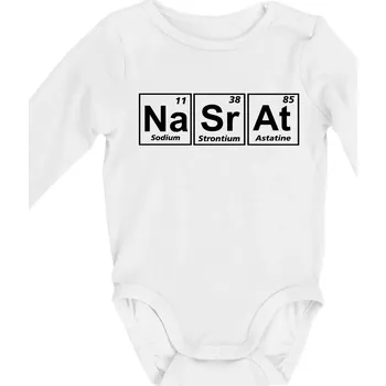 Kojenecké oblečení Periodická tabulka - Nasrat - Body kojenecké s dlouhým rukávem - Dlouhý r. do 3 měs ( Bílá )