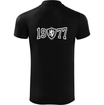 Pánská košile Narozeninový motiv - znak - 1977 - Polokošile Victory sportovní (dresovina) - 3XL ( Černá )