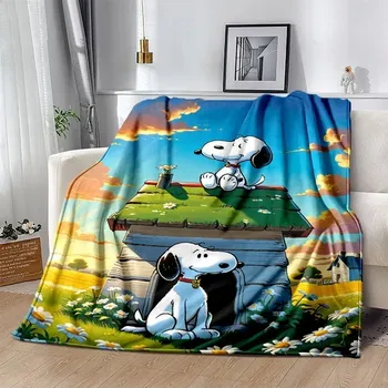 Dětská deka Snoopy kreslená měkká deka kawaii stylu | dětská přikrývka, flísová deka - 22 , 100x150CM