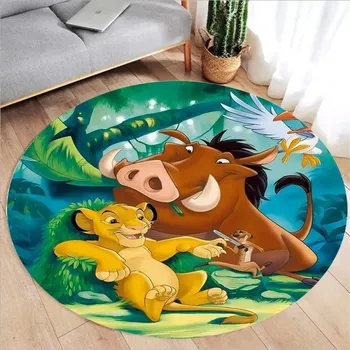Koberec Lví král koberec pro děti kulatý | dětský koberec, hrací podložka - 9 , 80x80cm