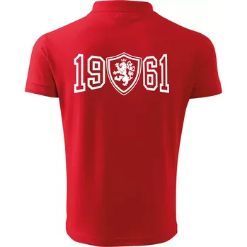 Pánská košile Narozeninový motiv - znak - 1961 - Polokošile pánská Pique Polo 203 - 2XL ( Červená )