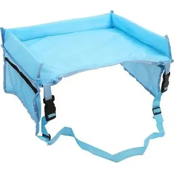 Dětský stůl Dětský cestovní stolek do auta s ohrádkou | dětský stolek, jídelní podložka - A-světle modrá