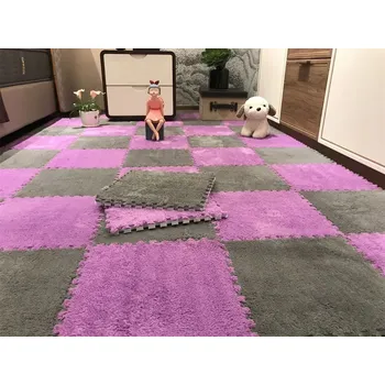 podložka na cvičení Dětská puzzle podložka | Bezpečná omyvatelná podložka 30x30 cm - Fialová-šedá - J-H , 20 KS