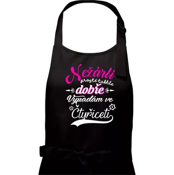 Kuchyňská zástěra Nežárli - 40 - Dámská zástěra na vaření - Univerzální velikost ( Černá )