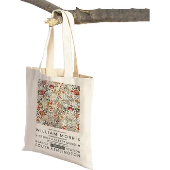 Květinová boho vintage taška přes rameno | nákupní taška, plátěná taška - 9