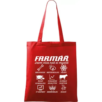 Symboly Farmář - Taška bavlněná - 42 x 38 cm ( Červená )