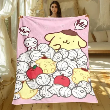 Dětská deka Pom pom purin deka flísová anime | dětská přikrývka, cestovní deka - 6 , 70x100cm