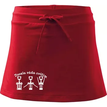 Dámská sukně Docela ráda cvičím - Sportovní sukně - two in one - XS ( Červená )