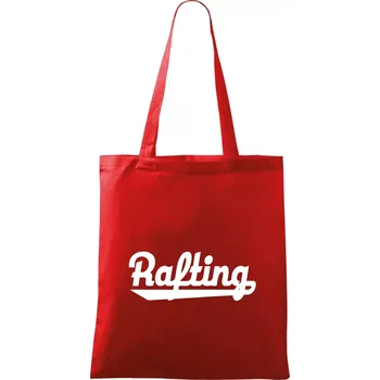 Nákupní taška Rafting nápis - Taška bavlněná - 42 x 38 cm ( Červená )
