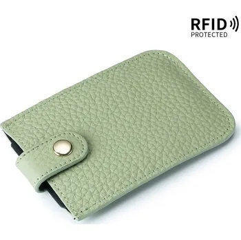 Peněženka Kožený držák s rychlým přístupem RFID | peněženka pánská, peněženka dámská - světle zelená