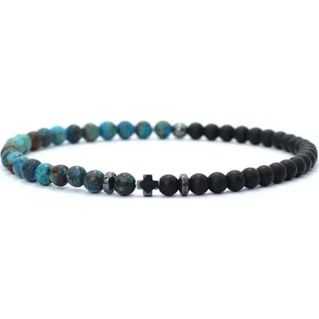 Šperk Pánský korálkový náramek s křížem | pánský náramek, korálkový náramek - A