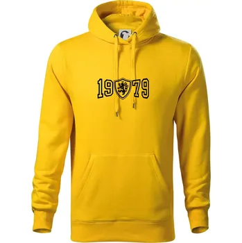 Pánská mikina Narozeninový motiv - znak - 1979 - Mikina pánská Cape s kapucí - XL ( Žlutá )