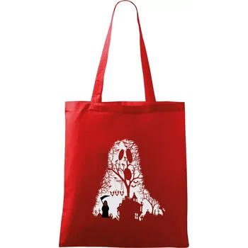 Nákupní taška Halloween duch - Taška bavlněná - 42 x 38 cm ( Červená )