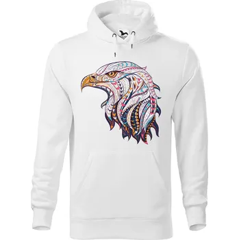 Pánská mikina DOBRÝ TRIKO Pánská mikina s potiskem Hlava orla Velikost pánské mikiny: M, Barva: Bílá