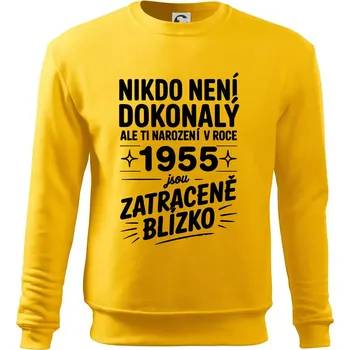 Pánská mikina Nikdo není dokonalý ale ti narození v roce 1955 jsou zatraceně blízko - Mikina Essential pánská - S ( Žlutá )