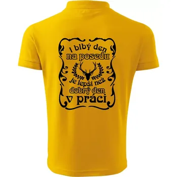 Pánská košile Blbý den na posedu - Polokošile pánská Pique Polo 203 - L ( Žlutá )