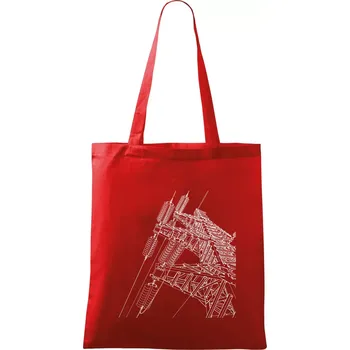 Nákres stožáru vysokého napětí - Taška bavlněná - 42 x 38 cm ( Červená )