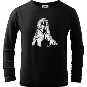 Chlapecké tričko Halloween duch - Triko dětské Long Sleeve - 122 cm/6 let ( Černá )