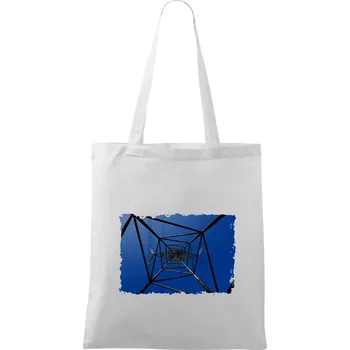 Stožár vysokého napětí zespodu - Taška bavlněná - 42 x 38 cm ( Bílá )