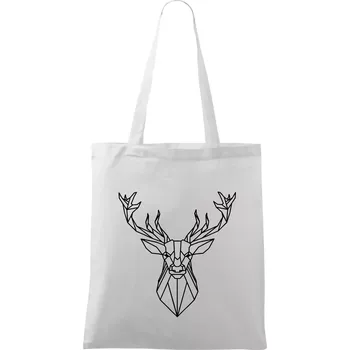 Nákupní taška Geometrie - Jelen velký - Taška bavlněná - 42 x 38 cm ( Bílá )