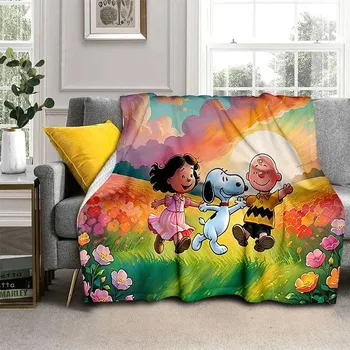 Dětská deka Snoopy kreslená měkká deka kawaii stylu | dětská přikrývka, flísová deka - 29 , 100x150CM