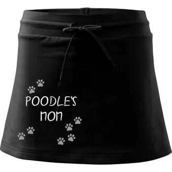 Dámská sukně Poodle`s mom Pudl) (Reflexní tlapky) - Sportovní sukně - two in one - S ( Černá )