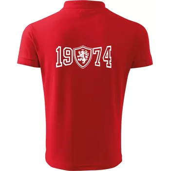 Pánská košile Narozeninový motiv - znak - 1974 - Polokošile pánská Pique Polo 203 - 3XL ( Červená )
