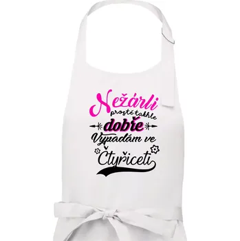 Kuchyňská zástěra Nežárli - 40 - Dámská zástěra na vaření - Univerzální velikost ( Bílá )