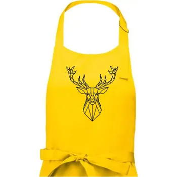 Kuchyňská zástěra Geometrie - Jelen velký - Dámská zástěra na vaření - Univerzální velikost ( Žlutá )