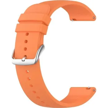 eses Hladký silikonový řemínek - Oranžový, 20 mm