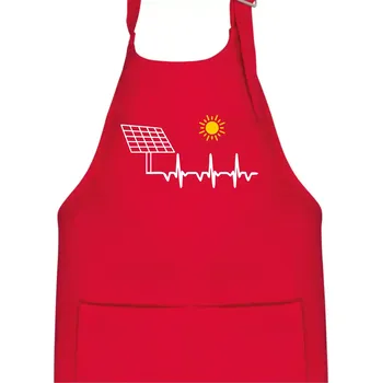 Kuchyňská zástěra Ekg Fotovoltaická elektrárna - Dětská zástěra na vaření - Univerzální velikost ( Červená )