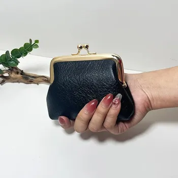 Peněženka Mini kožená peněženka s přihrádkami | mini peněženka, dámská peněženka - Černý