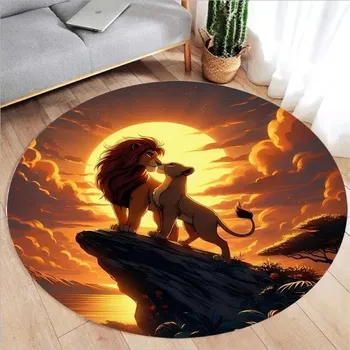 Koberec Lví král koberec pro děti kulatý | dětský koberec, hrací podložka - 2 , 80x80cm