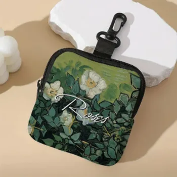 Peněženka Mini květinová peněženka na zip | malá peněženka, kapsička na mince - Květiny Rostliny