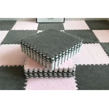 podložka na cvičení Dětská puzzle podložka | Bezpečná omyvatelná podložka 30x30 cm - Růžovošedá - G-J , 20 KS