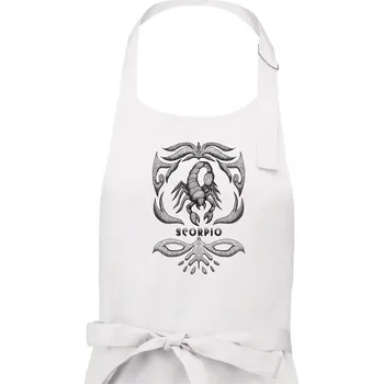 Kuchyňská zástěra Scorpio - vintage - Dámská zástěra na vaření - Univerzální velikost ( Bílá )