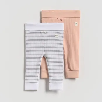 Dívčí kalhoty Reserved - Sada 2 legín s vysokým podílem bavlny - pudrově růžová - 913GK-39X - 913GK-39X-68