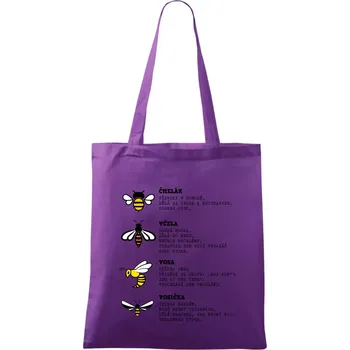 Encyklopedie včel vos a čmeláků - Taška bavlněná - 42 x 38 cm ( Fialová )