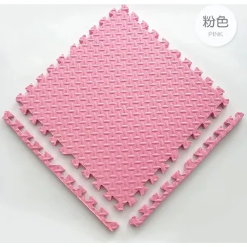podložka na cvičení Protiskluzová sportovní podložka na cvičení | pěnová podložka, ochranná rohož - Růžový , 4 KS