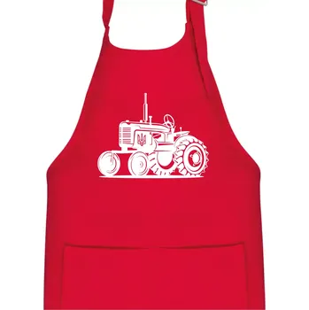 Kuchyňská zástěra Traktor Ukrajinské armády - Dětská zástěra na vaření - Univerzální velikost ( Červená )