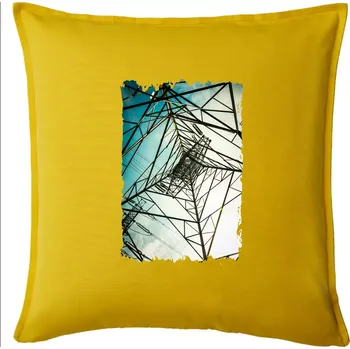 Polštář Barevné nebe - stožáry vysokého napětí - Polštář 50x50 - 50x50 - Pouze potah ( Žlutá )