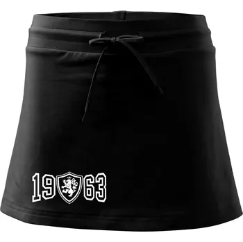 Dámská sukně Narozeninový motiv - znak - 1963 - Sportovní sukně - two in one - XS ( Černá )