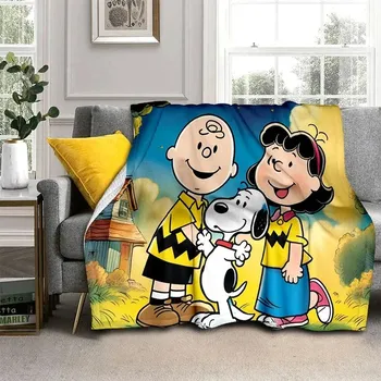 Dětská deka Snoopy kreslená měkká deka kawaii stylu | dětská přikrývka, flísová deka - 6 , 150x180cm