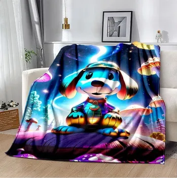 Dětská deka Snoopy kreslená měkká deka kawaii stylu | dětská přikrývka, flísová deka - 8 , 100x150CM
