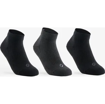 Pánské ponožky DECATHLON Dětské polovysoké tenisové ponožky RS160 3 páry 31/34 ČERNÁ|ŠEDÁ