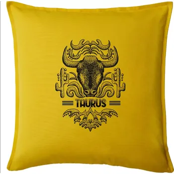 Polštář Taurus - vintage - Polštář 50x50 - 50x50 - Včetně výplně ( Žlutá )