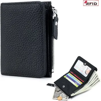 Peněženka Kožená RFID peněženka do kapsy | peněženka, držák karet - Černý